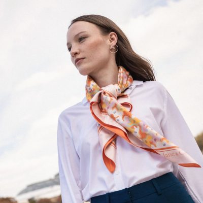 Foulard carré Made in France double-face - Foulards - Jane&Co - Marie-Clémentine – Image 3
