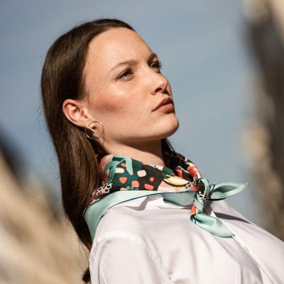 Foulard carré Made in France double-face - Foulards - Jane&Co - Norah-Eloise – Image 3
