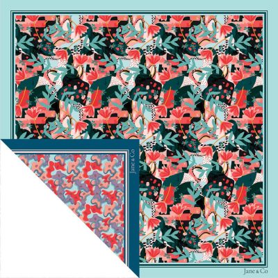 Foulard carré Made in France double-face - Foulards - Jane&Co - Anna-Norah – Image 2