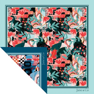 Foulard carré Made in France double-face - Foulards - Jane&Co - Lila-Norah – Image 2