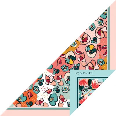 Foulard triangle Made in France double-face - Foulards - Jane&Co - Norah-Eloïse 50x50cm – Image 2