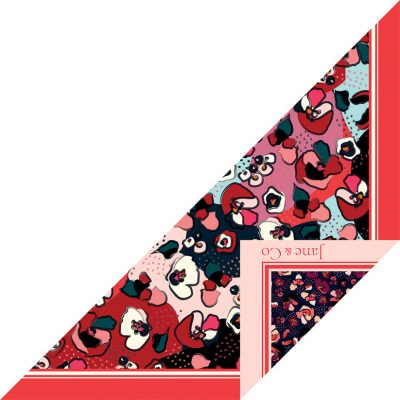 Foulard triangle Made in France double-face - Foulards - Jane&Co - Garance-Ninon 50x50cm