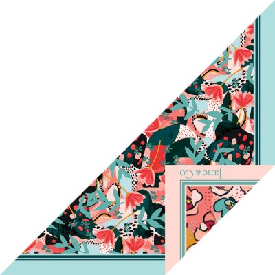 Foulard triangle Made in France double-face - Foulards - Jane&Co - Norah-Eloïse 50x50cm