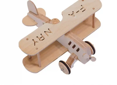 Jeux de construction Montessori en bois - bébé - L'avion de Saint EX - Manufacture en Famille – Image 3