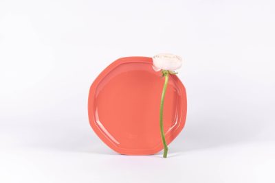 Assiette en porcelaine moderne plate octogonale - Ogre la Fabrique - Vaisselle - 25cm terracotta