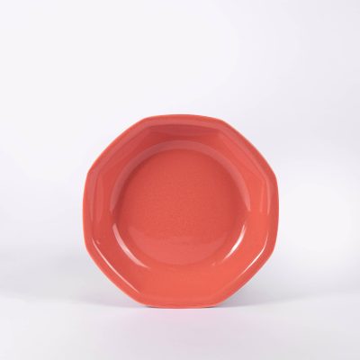 Assiette en porcelaine moderne creuse octogonale - Ogre la Fabrique - Vaisselle - terracotta