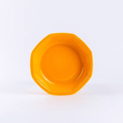 Assiette en porcelaine moderne creuse octogonale - Ogre la Fabrique - Vaisselle - jaune