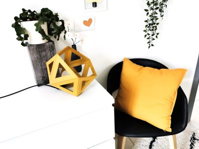 grande lampe origami jaune - Leewalia - Luminaires