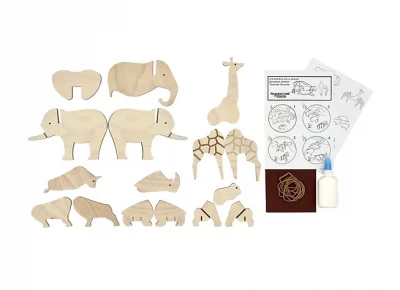 Jeux de construction Montessori en bois - Jeux et jouets - Les animaux de la Savane - Manufacture en Famille – Image 2