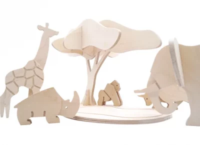 Jeux de construction Montessori en bois - Jeux et jouets - Les animaux de la Savane - Manufacture en Famille – Image 3