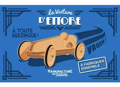 Jeux de construction Montessori en bois - bébé - La voiture d'Ettore - Manufacture en Famille