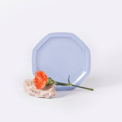 Assiette en porcelaine moderne à dessert octogonale - Ogre la Fabrique - Vaisselle - bleu