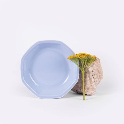 Assiette en porcelaine moderne creuse octogonale - Ogre la Fabrique - Vaisselle - bleu