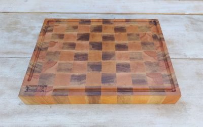 Billot de cuisine en bois - La planche française - planches à découper - damier taille L – Image 2