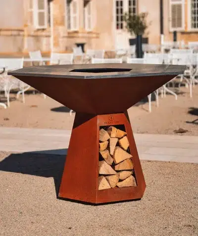 Brasero plancha barbecue en corten - Brasero Hexagone - Brasero – Image 2