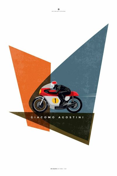 Affiche moto vintage MV Agusta Agostini - En double file - Affiches – Image 3