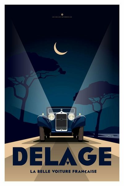 Affiche voiture vintage Delage - En double file - Affiches – Image 3