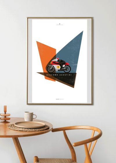 Affiche moto vintage MV Agusta Agostini - En double file - Affiches – Image 2