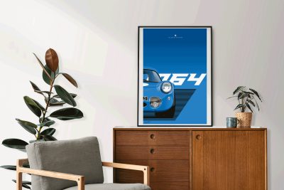Affiche voiture vintage Renault Alpine - En double file - Affiches