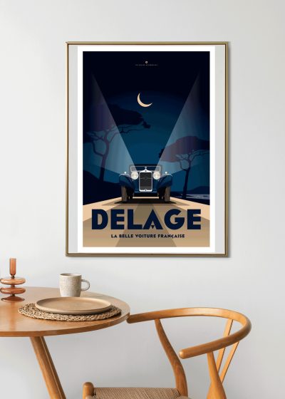 Affiche voiture vintage Delage - En double file - Affiches – Image 2