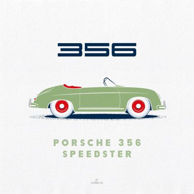 Affiche voiture vintage Porsche 356 - En double file - Affiches – Image 2