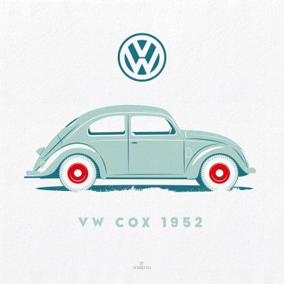 Affiche voiture vintage Coccinelle 1952 - En double file - Affiches – Image 2
