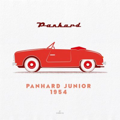 Affiche voiture vintage Panhard junior 1954 - En double file - Affiches – Image 2