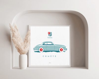 Affiche voiture vintage Ford Comète - En double file - Affiches