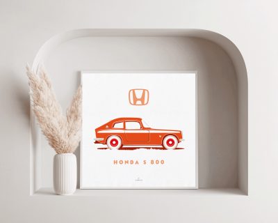 Affiche voiture vintage Honda S800 - En double file - Affiches