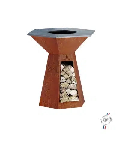 Brasero plancha barbecue en corten - Brasero Hexagone - Brasero