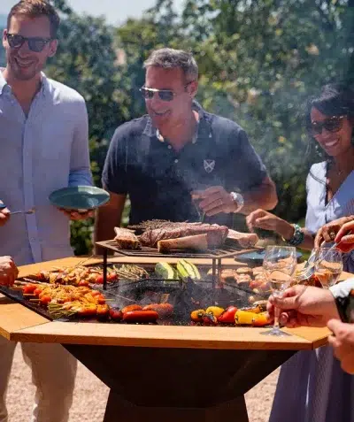 Brasero plancha barbecue en corten - Brasero Hexagone - Brasero – Image 7
