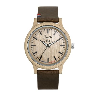 montre en bois menthe à l'eau