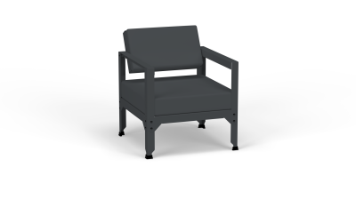 Fauteuil exterieur aluminium avec dossier basculant - Matière Grise - Salon de jardin en alu - Hegoa – Image 3