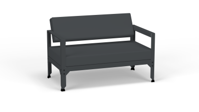 Canapé exterieur aluminium avec dossier basculant - Matière Grise - Salon de jardin en alu - Hegoa – Image 7