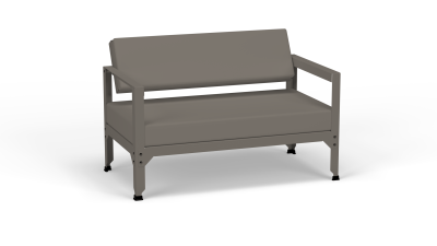 Canapé exterieur aluminium avec dossier basculant - Matière Grise - Salon de jardin en alu - Hegoa – Image 6