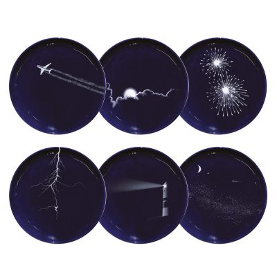 Coffret 6 assiettes en céramique - Faiencerie Georges - vaiselle - Bleu nuit