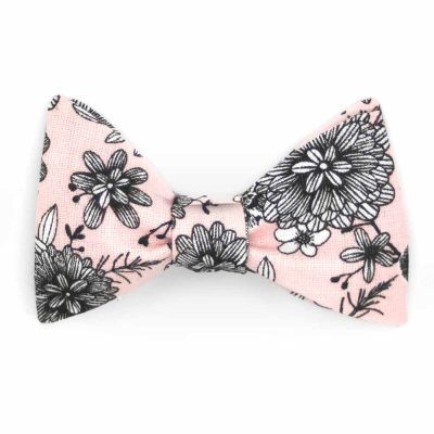 Noeud papillon fleuri rose - Coq en pap - Accessoire Mode
