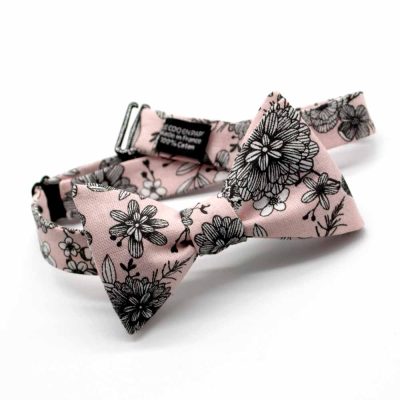 Noeud papillon fleuri rose - Coq en pap - Accessoire Mode – Image 2