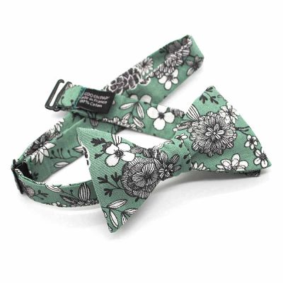 Noeud papillon fleuri vert eucalyptus - Coq en pap - Accessoire Mode – Image 2
