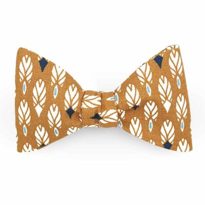 Noeud papillon motif beige camel - Coq en pap - Accessoire Mode