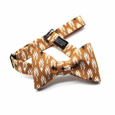 Noeud papillon motif beige camel - Coq en pap - Accessoire Mode – Image 2
