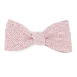 noeud papillon rose en lin