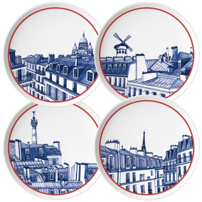 Coffret 4 assiettes en céramique - Faiencerie Georges - vaiselle - Paris