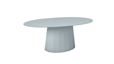 Table basse ovale en acier - Matière Grise - Meuble en métal - Ankara – Image 4