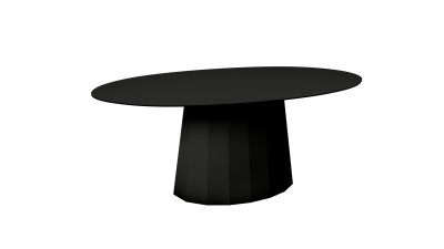 Table basse ovale en acier - Matière Grise - Meuble en métal - Ankara – Image 6