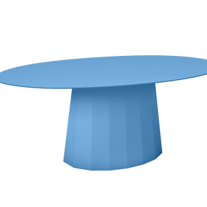 table basse ovale matiere grise