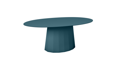 Table basse ovale en acier - Matière Grise - Meuble en métal - Ankara – Image 7