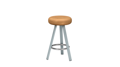 Tabouret haut en acier - Matière Grise - Meuble en métal - Smack – Image 7