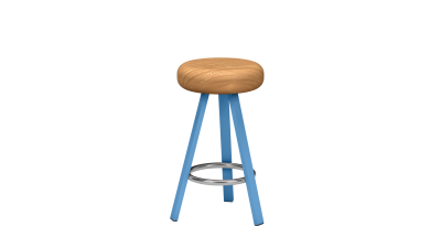 Tabouret haut en acier - Matière Grise - Meuble en métal - Smack – Image 4