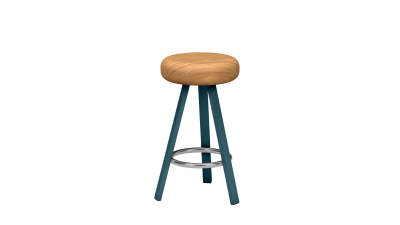 Tabouret haut en acier - Matière Grise - Meuble en métal - Smack – Image 3